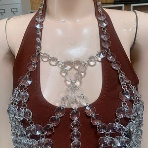 Chrystal Drip Halter Top